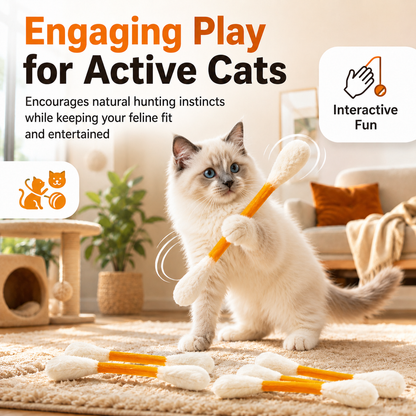 6 Pack Giant Q Tip Catnip Toys for Interactive Play and Teething