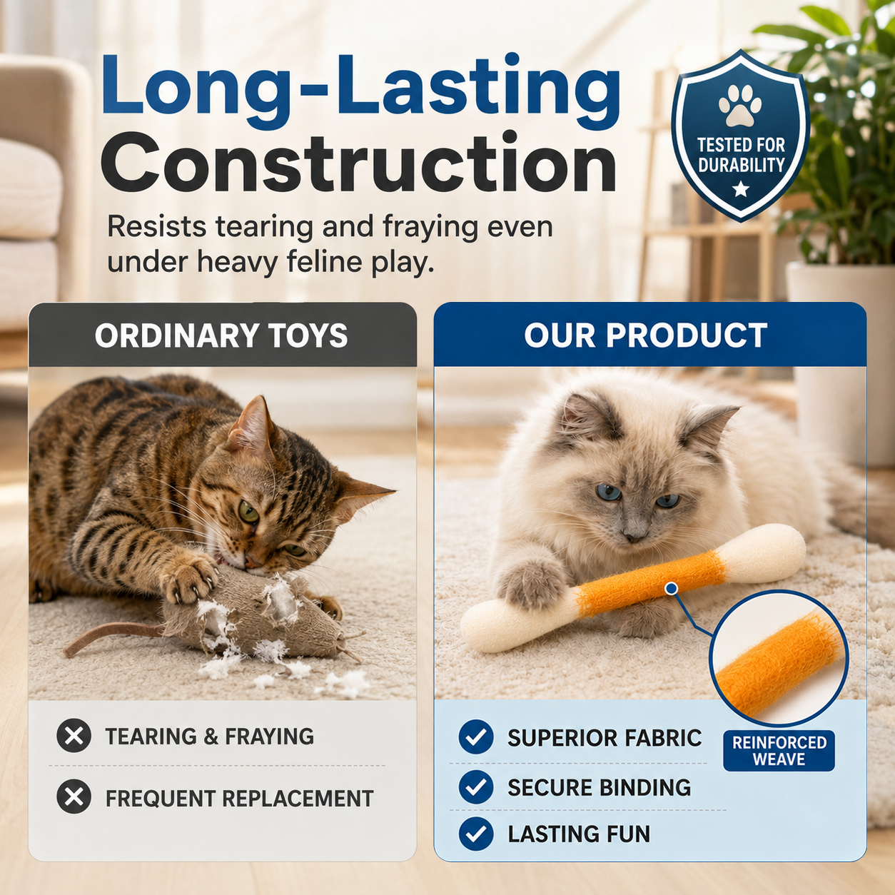 6 Pack Giant Q Tip Catnip Toys for Interactive Play and Teething