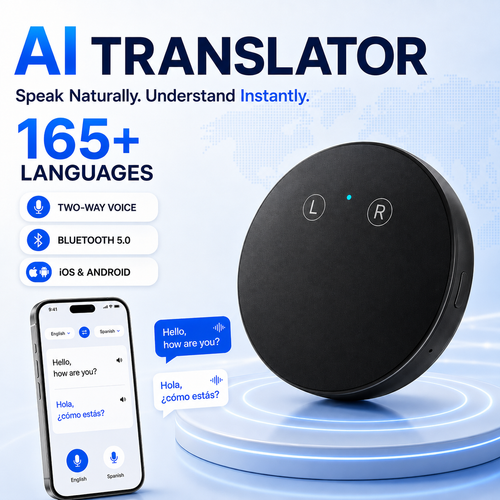AI Language Translator Device – Real-Time Two-Way Voice Translator with Multi-Language Support