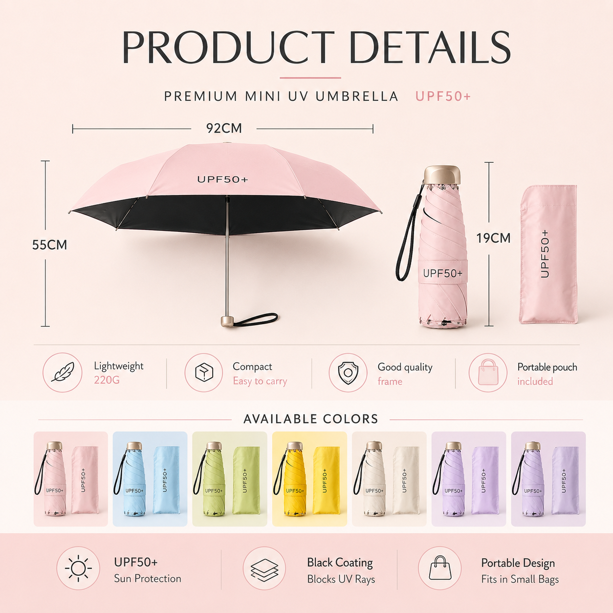 Portable Capsule Umbrella with Dual Purpose Design