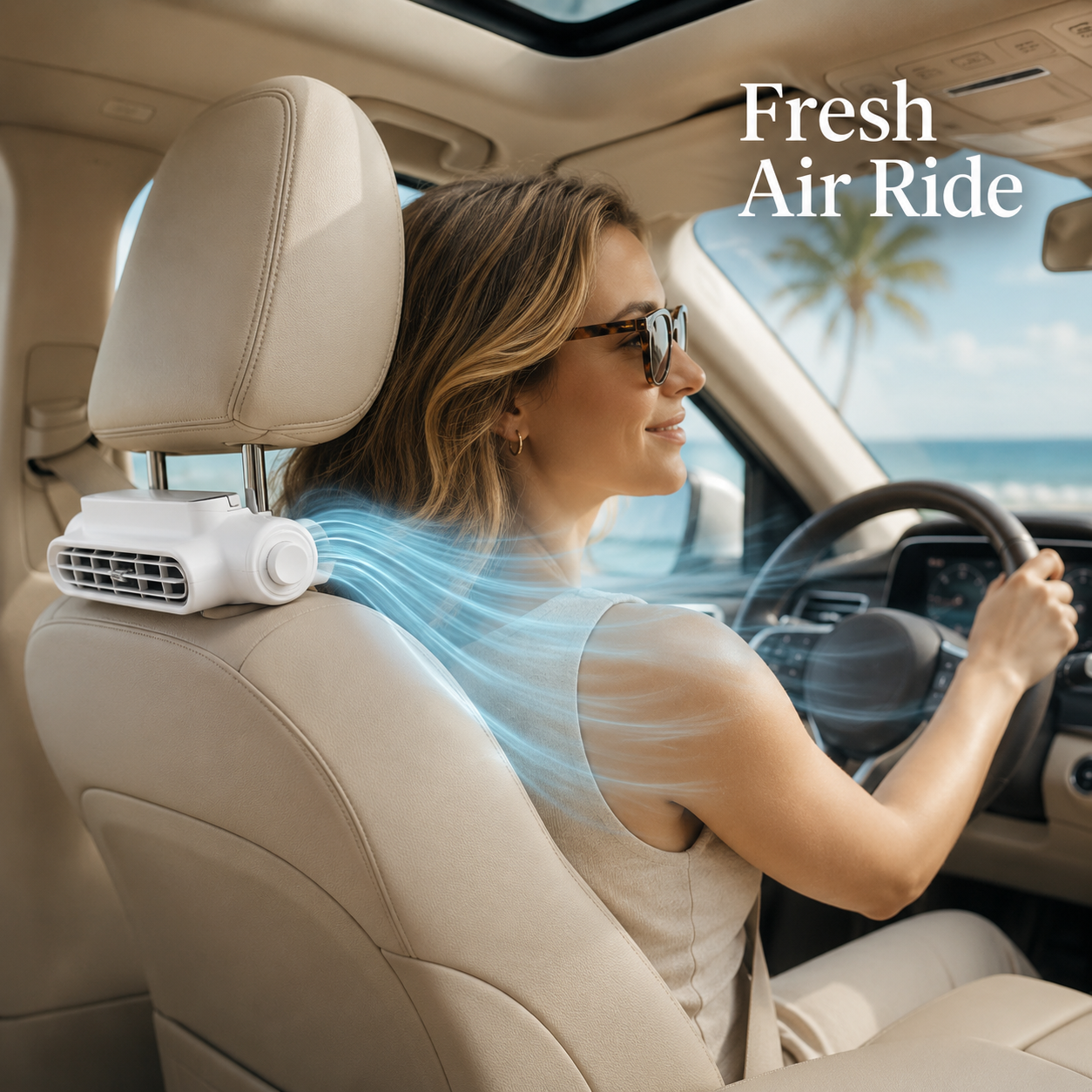 ☀️SUMMER SALE 50% OFF❄️💨 Rechargeable Clip On Car Seat Fan with LED Display