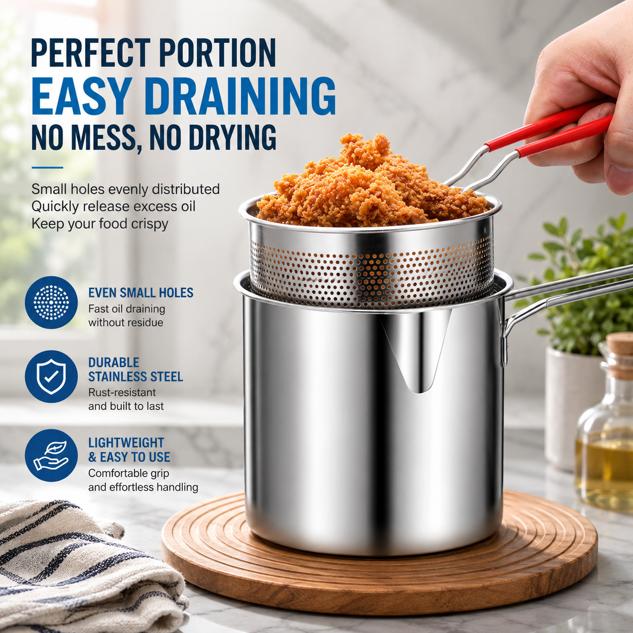 304 Stainless Steel Multifunctional Fryer
