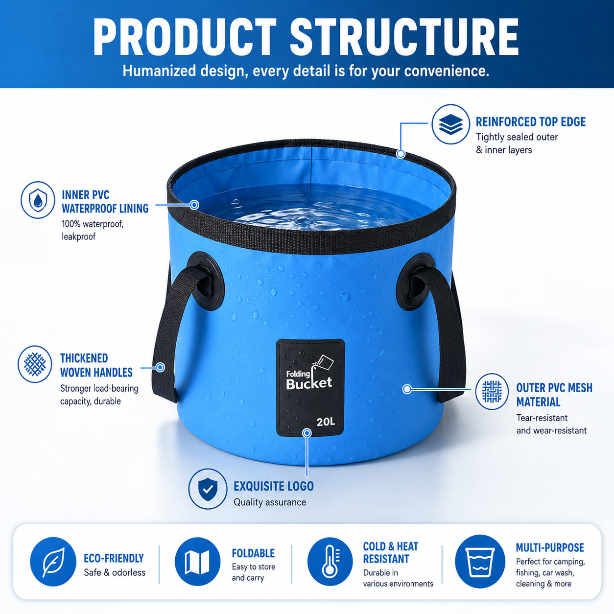 Portable Folding Water Storage Bucket