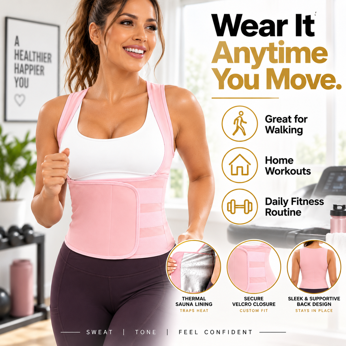 Women's Zip-Up Compression Shapewear Vest