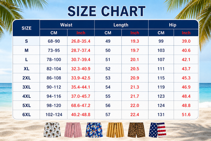 Men's Quick Dry Printed Swim Trunks with Pockets and Drawstring