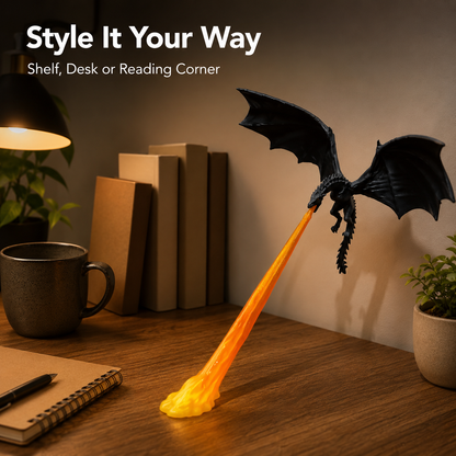 3D Printed Dragon Flame Book Nook with LED Light