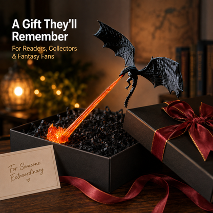 3D Printed Dragon Flame Book Nook with LED Light