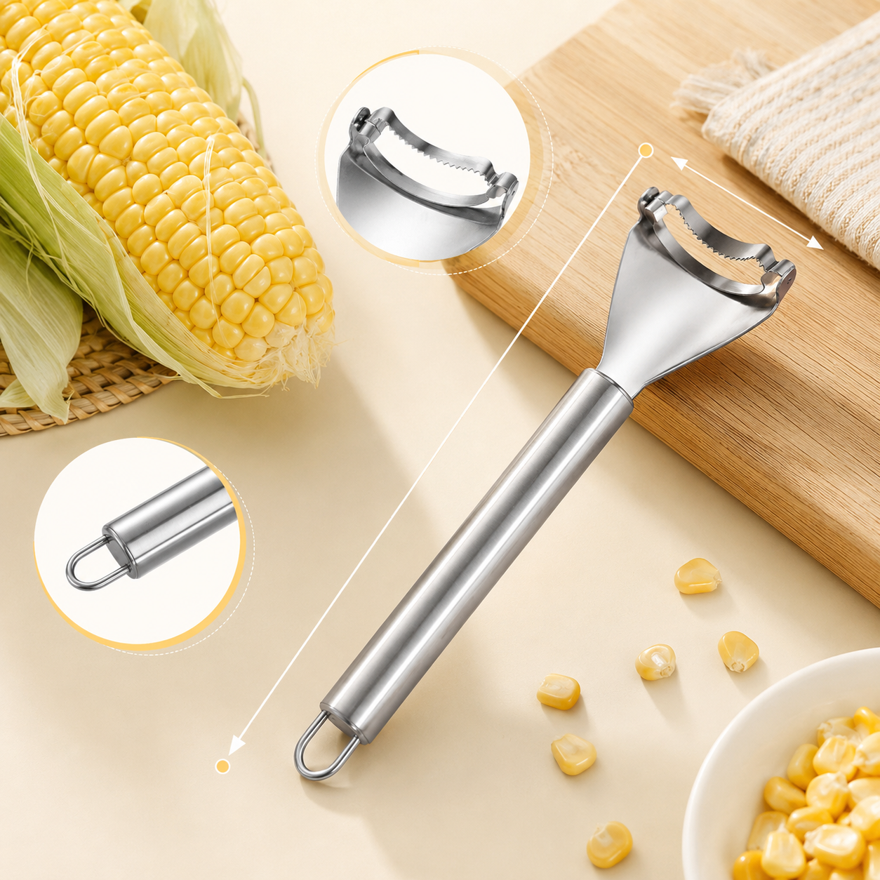Stainless Steel Corn Kernel Remover Tool