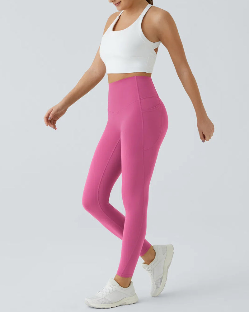 Butt Lifting Tummy Control Side Pocket High Waisted Shaping Training Leggings