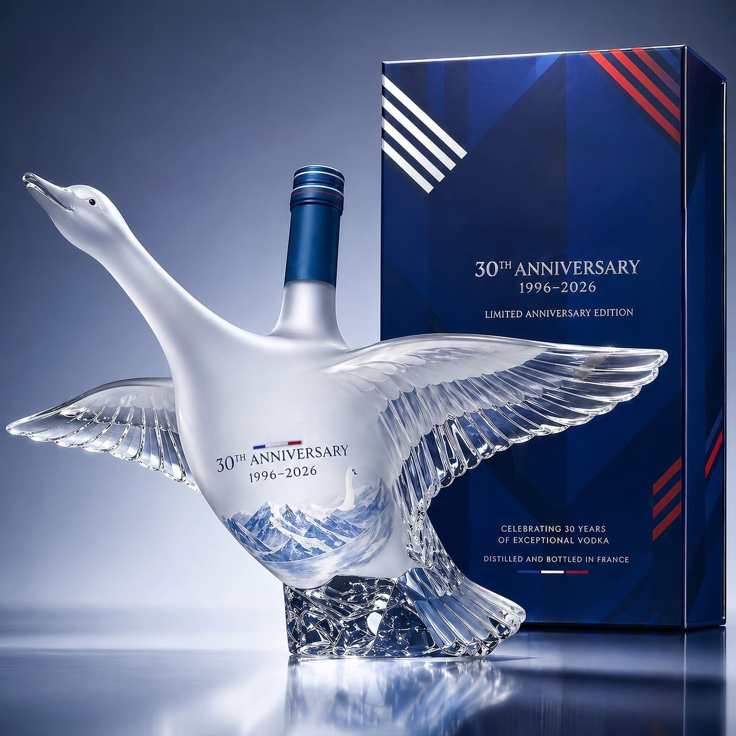 3D Sculpted Glass Vodka Bottle Anniversary Craft Decor