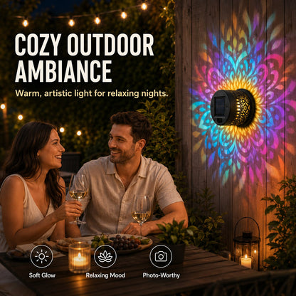 Solar Pattern Shadow Light for Garden Fence and Patio Decor