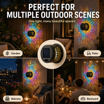 Solar Pattern Shadow Light for Garden Fence and Patio Decor
