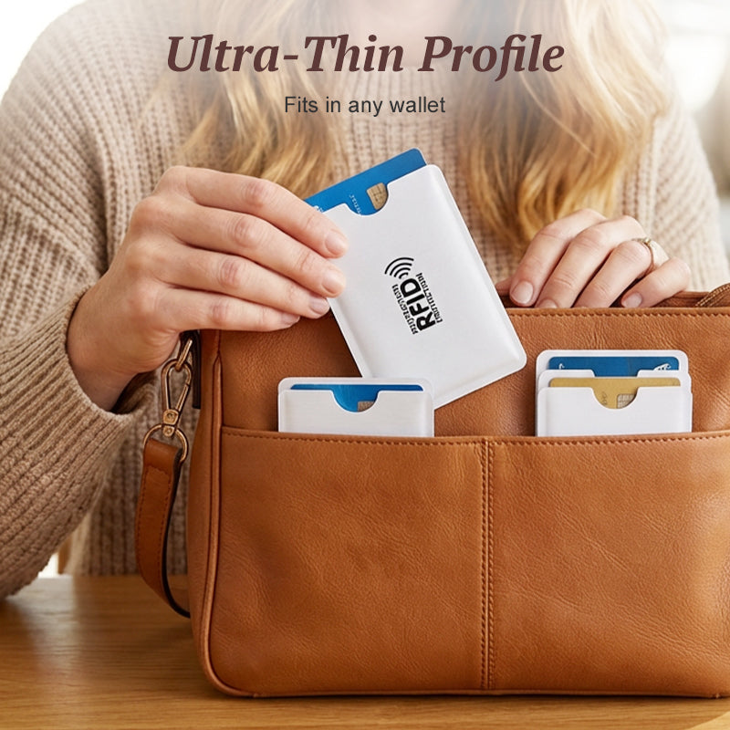RFID Blocking Card Sleeves 8 Pack Anti Theft Wallet Protectors