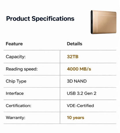 High-Speed Portable External Solid State Drive