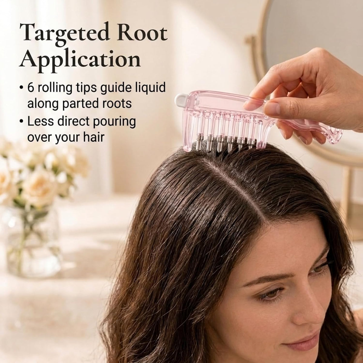 Crystal Roller Scalp Oil Applicator Comb