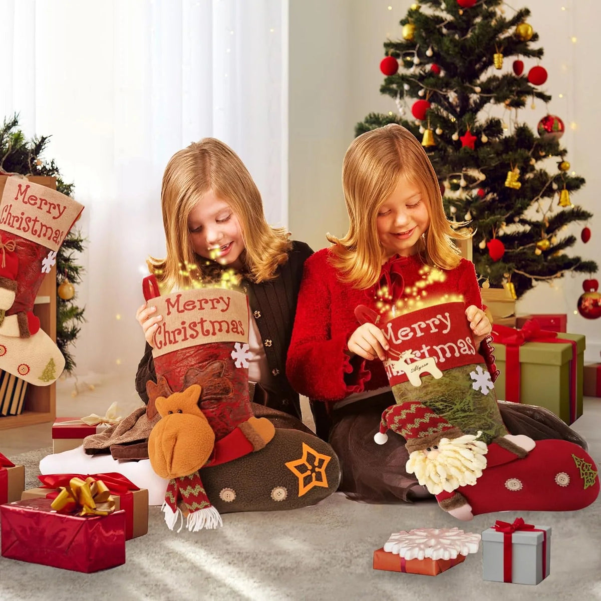 Personalized Christmas Stocking with 3D Character – 3 Designs