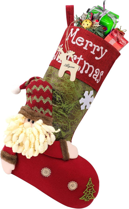 Personalized Christmas Stocking with 3D Character – 3 Designs
