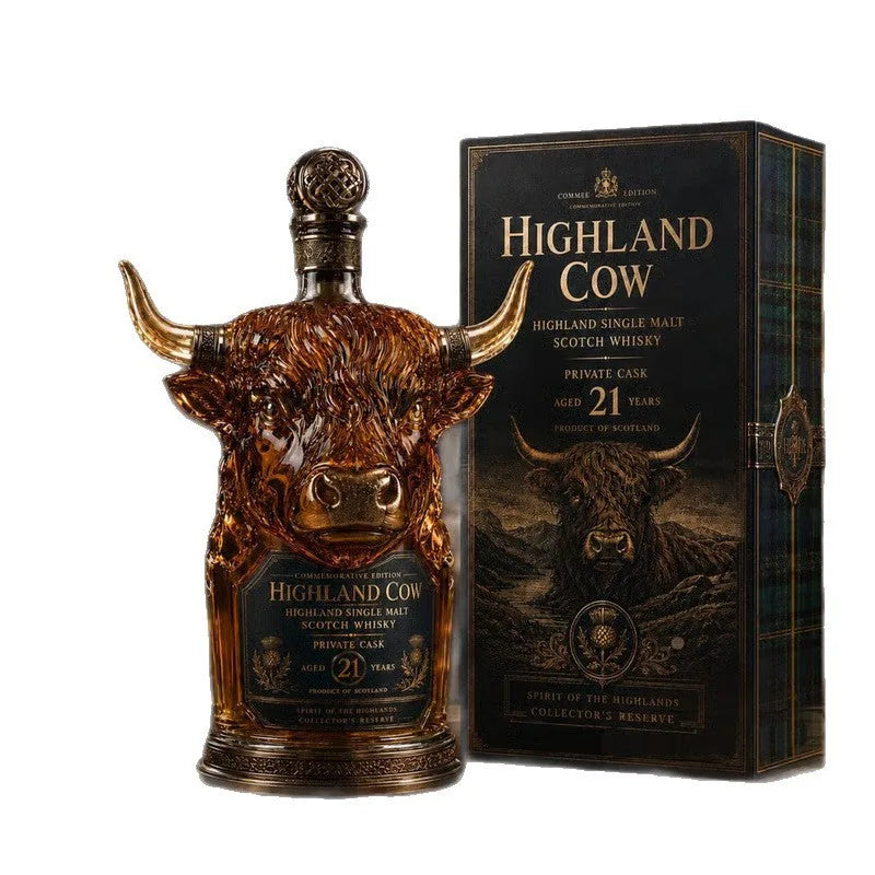 Highland Cow Whiskey Bottle Decanter