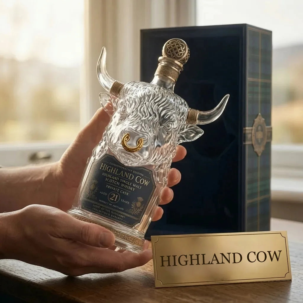 Highland Cow Whiskey Bottle Decanter