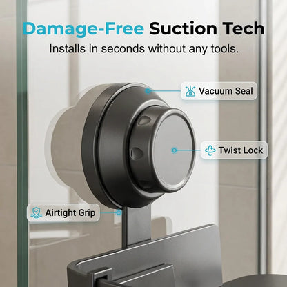 Triangle Suction Cup Shower Caddy ✨No Drill Wall Mount Bathroom Corner Storage Basket