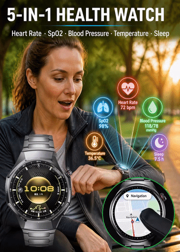 Pro Bluetooth Smartwatch for Health Protection, 24/7 Health Data Center 💓🛡️