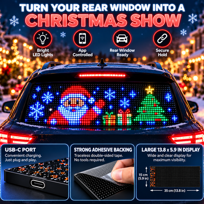 🚗🎄 Smart LED Pixel Car Display — App-Controlled Custom Text, Colors & Animations🎄