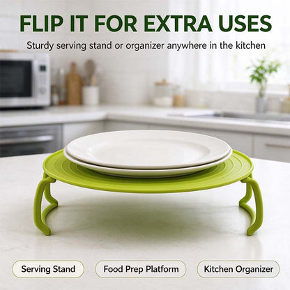 4-in-1 Multifunctional Microwave Tray (Splash Guard, Carrying Tray, and Stacking Rack) 🍲