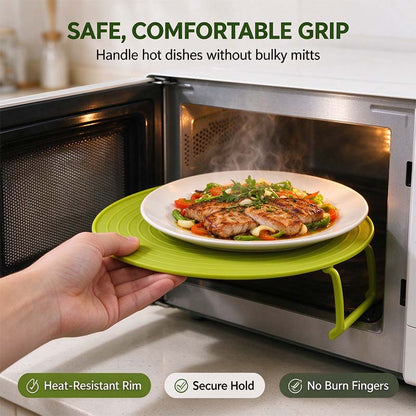 4-in-1 Multifunctional Microwave Tray (Splash Guard, Carrying Tray, and Stacking Rack) 🍲