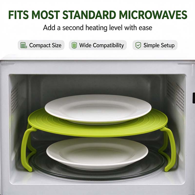 4-in-1 Multifunctional Microwave Tray (Splash Guard, Carrying Tray, and Stacking Rack) 🍲