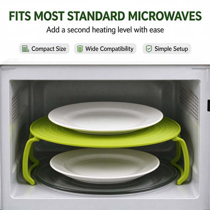 4-in-1 Multifunctional Microwave Tray (Splash Guard, Carrying Tray, and Stacking Rack) 🍲