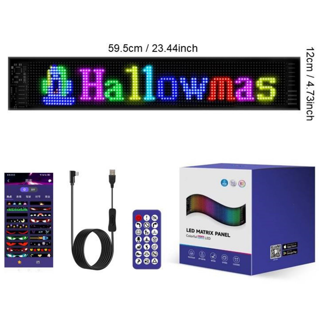 🚗🎄 Smart LED Pixel Car Display — App-Controlled Custom Text, Colors & Animations🎄