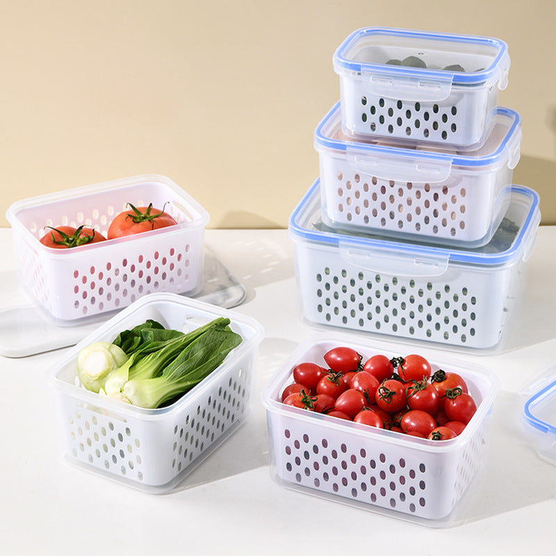 3 Pack Stackable Fridge Organizers with Removable Colander