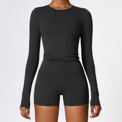 Soft Single-Layer Basic Long Sleeve Shirts See Through Breathable Wear Casual Sporty Shirt