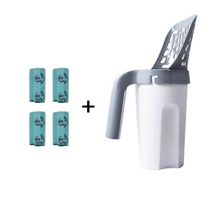Large-Capacity Cat Litter Scoop with Integrated Trash Can