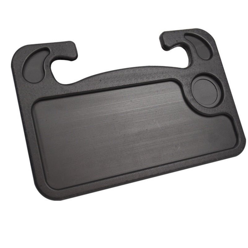 2-in-1 Car Steering Wheel Desk - Black ABS Plastic Food & Laptop Tray