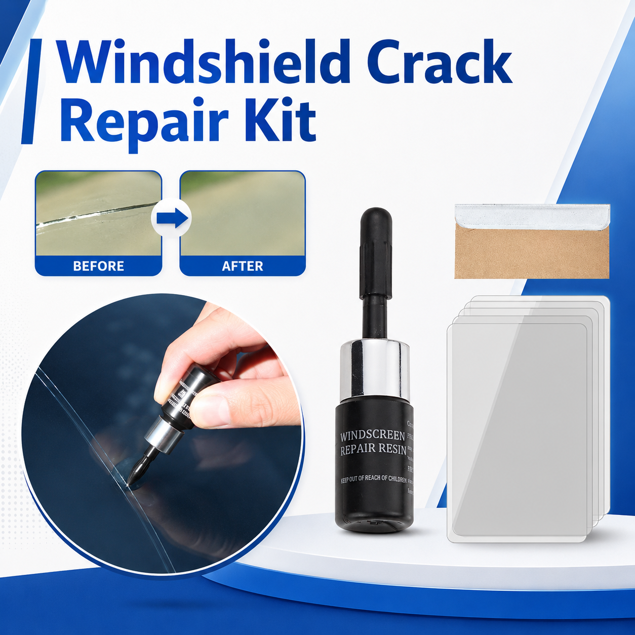Car Windshield Crack Repair Kit– Fast DIY Glass Fix
