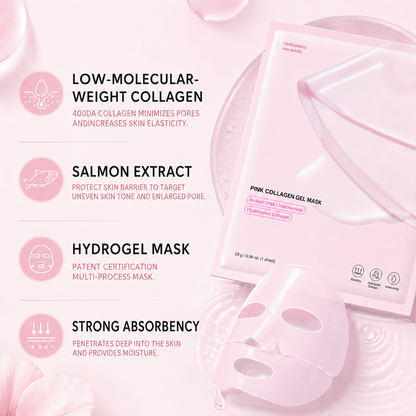 Pink Collagen Gel Face Mask 4 Sheets