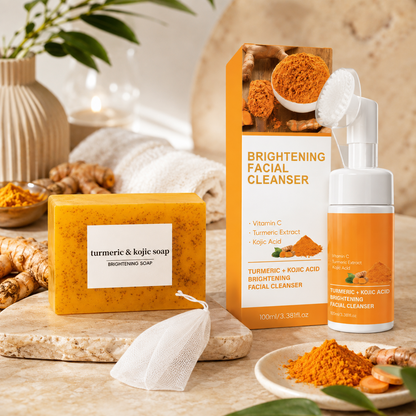 Turmeric Wash and Care Set - Cleansing Mousse & Soap