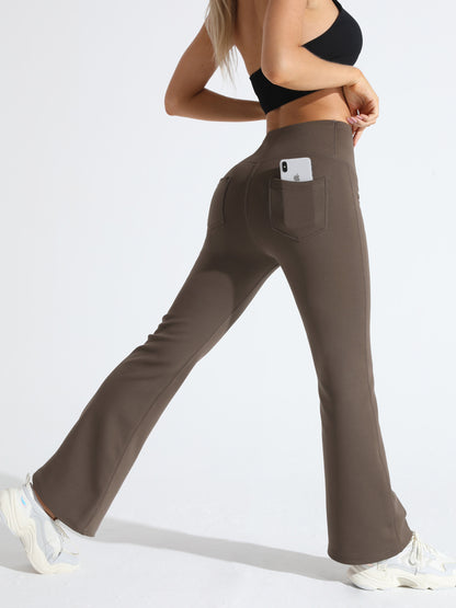 Women’s Fleece Lined Flare Leggings with Pockets