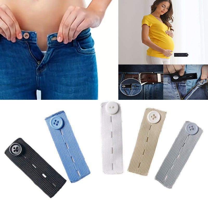 👖 Adjustable Elastic Waistband Button Extender – No-Sew Comfort for Jeans & Pants