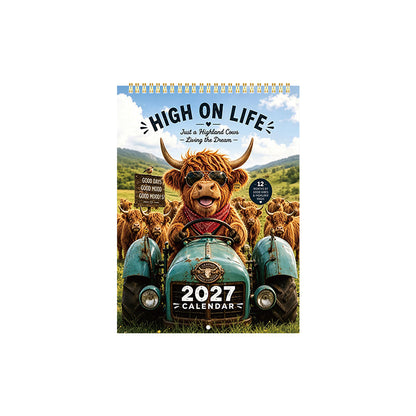 🔥2027 Funny Highland Cow Wall Calendar | A4 Hanging Calendar