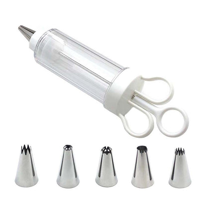 Stainless Steel Cake Decorating Gun Kit – 6 Icing Nozzles & Pastry Piping Set for Cakes, Cupcakes & Desserts