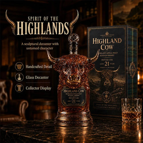 Highland Cow Whiskey Bottle Decanter