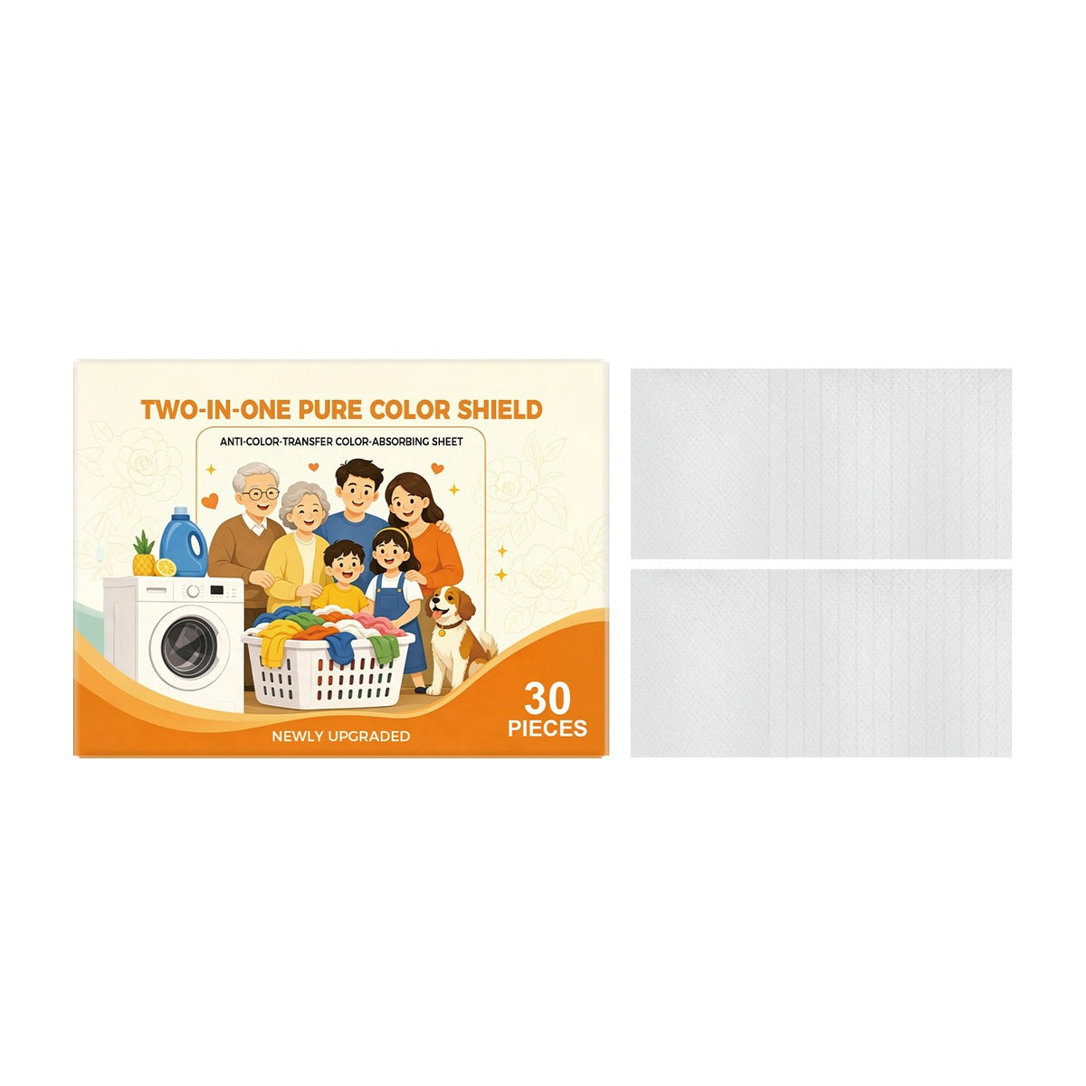 🧺Anti‑Color Transfer Laundry Sheets ✨Dye‑Catching Sheets For Mixed‑Color Washing