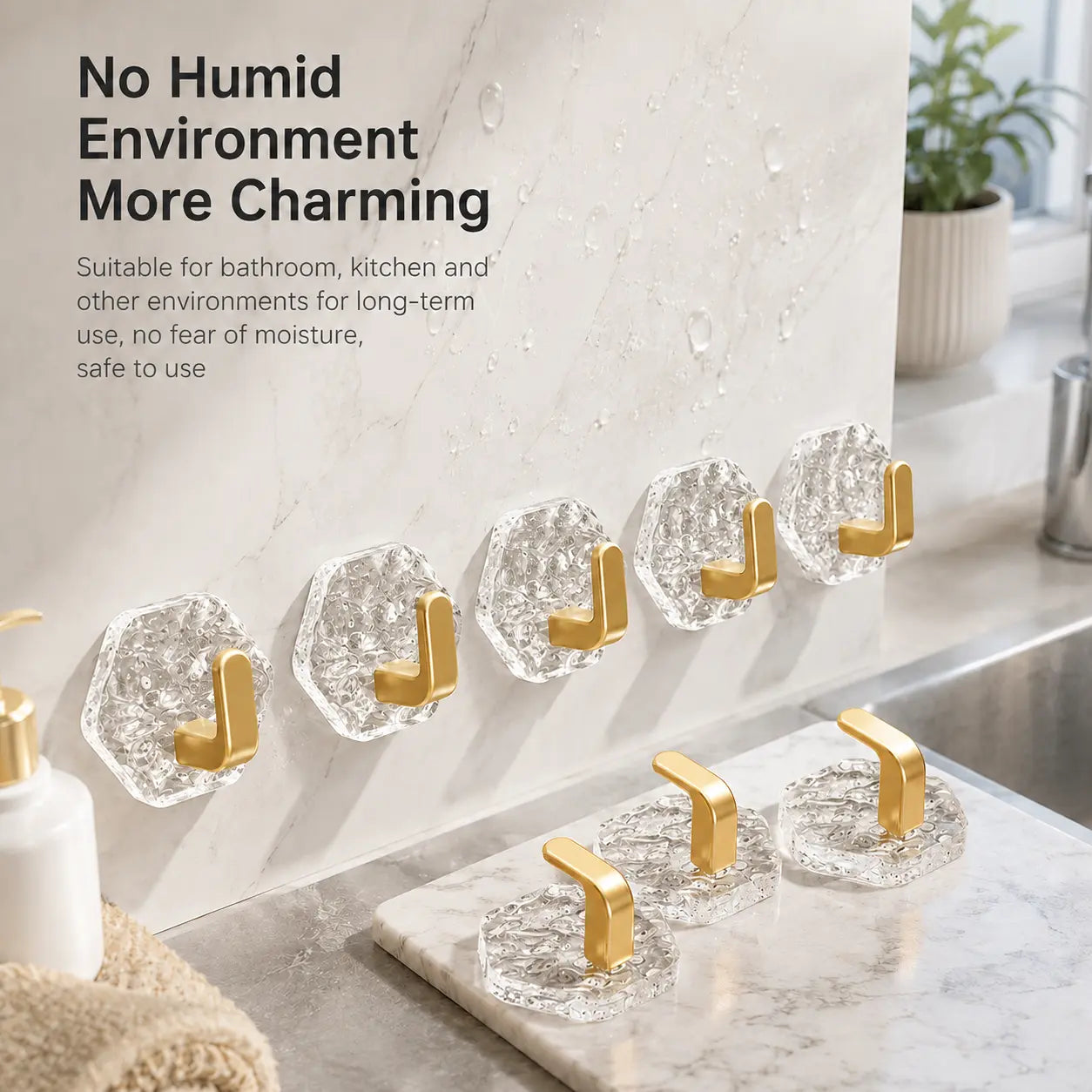 20 Pack Adhesive Wall Hooks for Kitchen and Bathroom