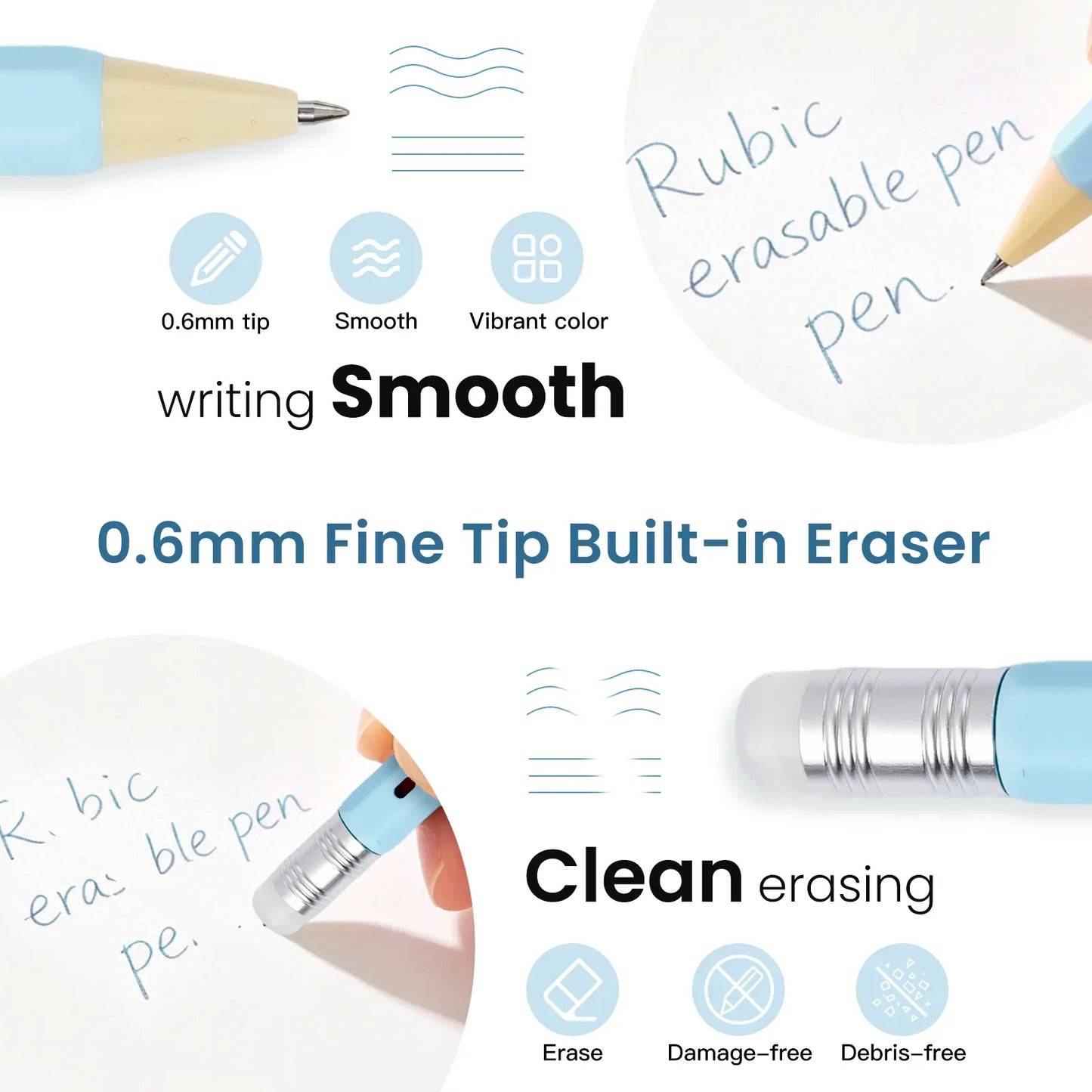 iiGEN RUBIC Erasable Gel Pens - 36 Vibrant Colors, 0.6mm