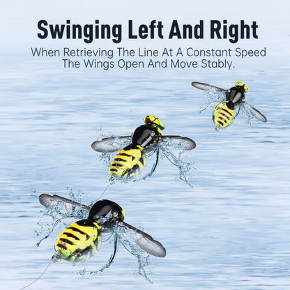 🐝 Bionic Wasp Crawl Bait - Topwater Micro Fishing Lure with Acoustic Noise Steel Balls for Bass & Pike Professional Anglers