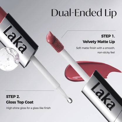 [Laka] Perfect Twin Lip — Dual-Ended Liquid Lipstick with Velvet Matte Color and Glossy Shine