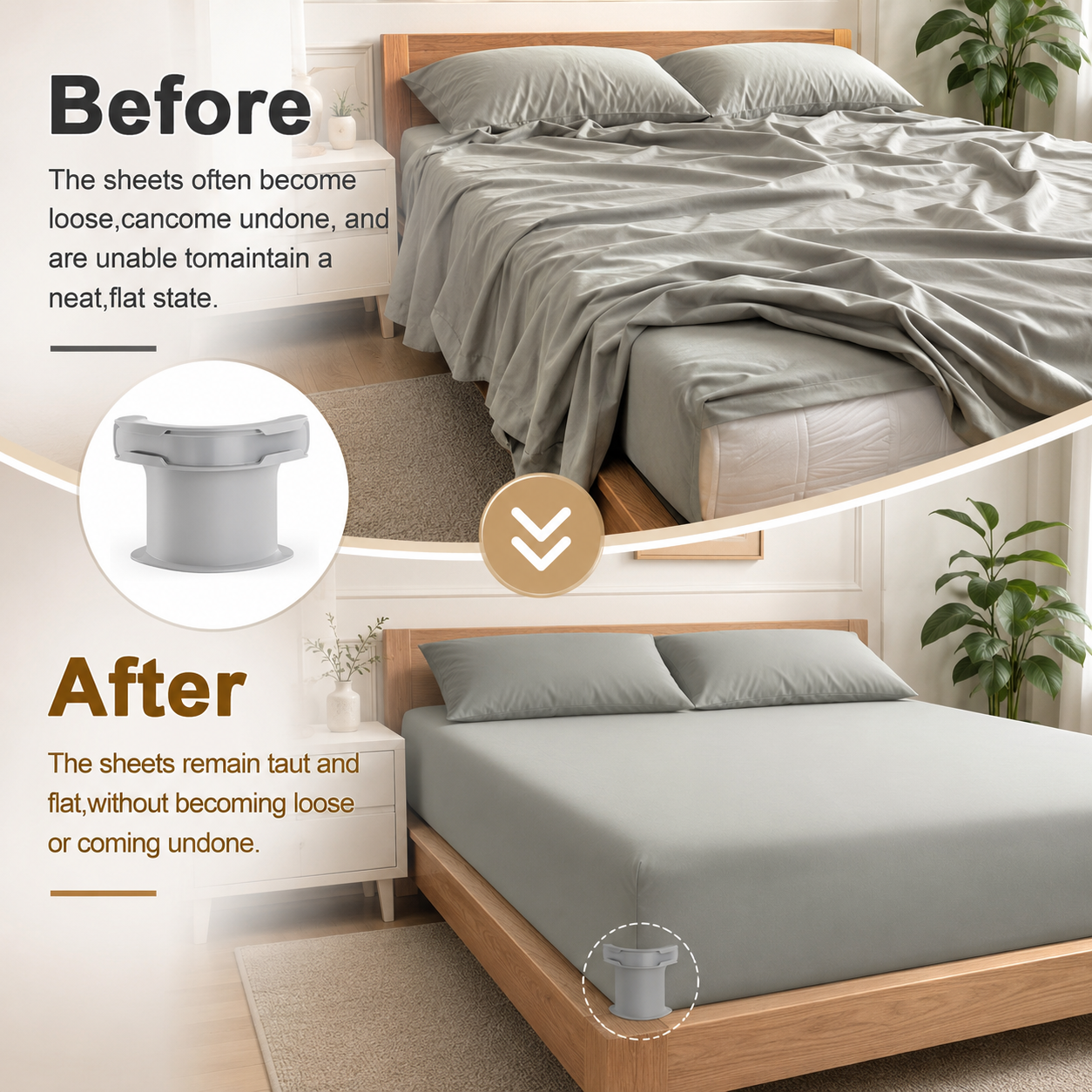 4pc Bed Sheet Holder Strips for Mattress - Secure Fit & No Slipping