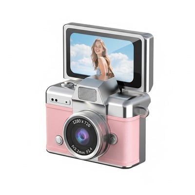 🎁 Mini Retro Digital Camera with Necklace & Clip – Pocket-Sized Christmas Gift